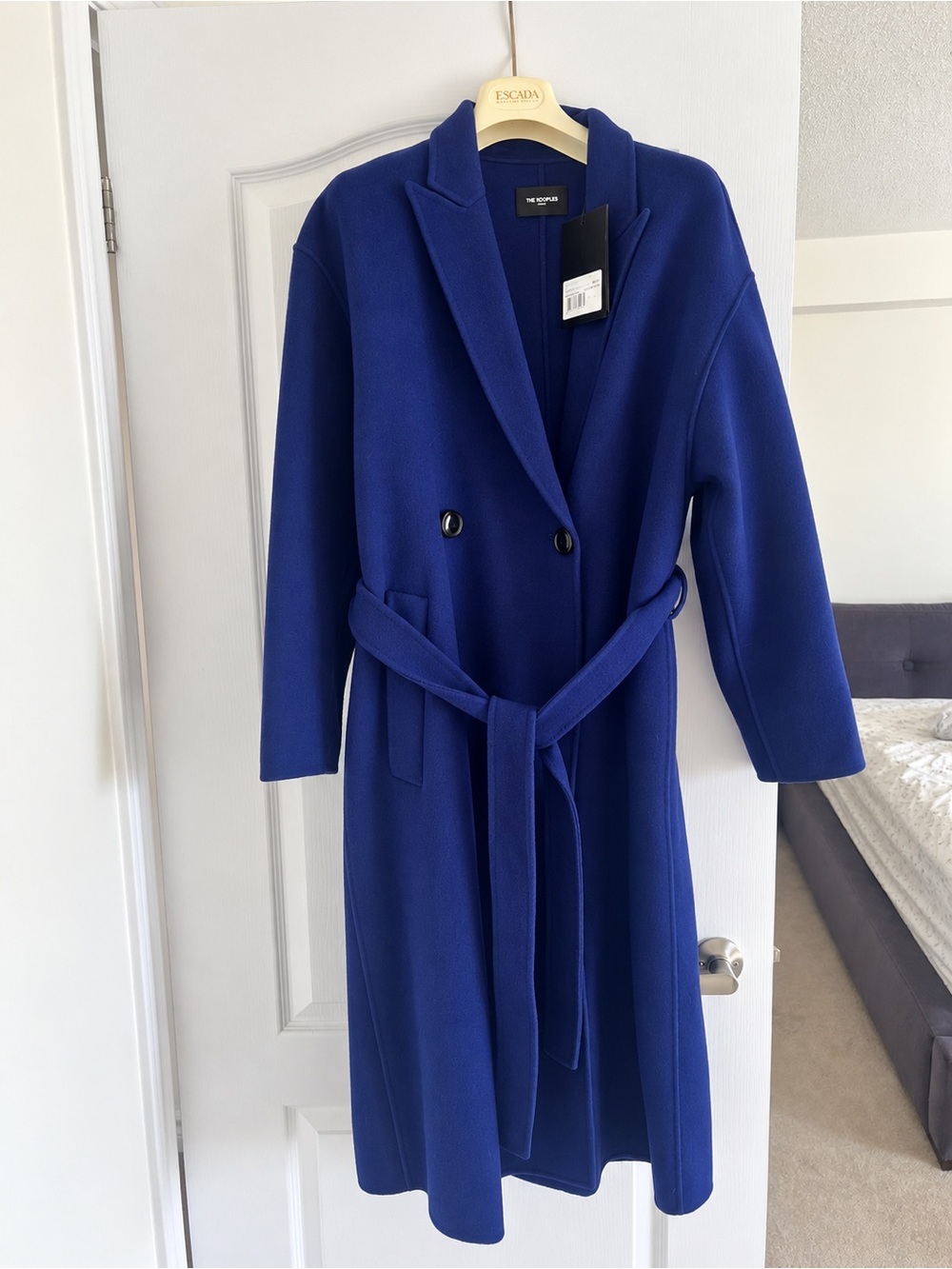 The Kooples 100% Wool Long Belted Double-Breasted Coat – Size L (T3) – NWT